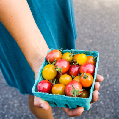 Oregon grown cherry tomato at a farmers market