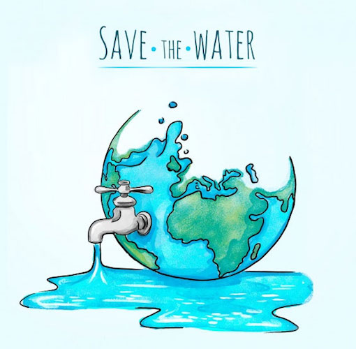Planet earth poster for saving water