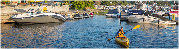 A man kayaking