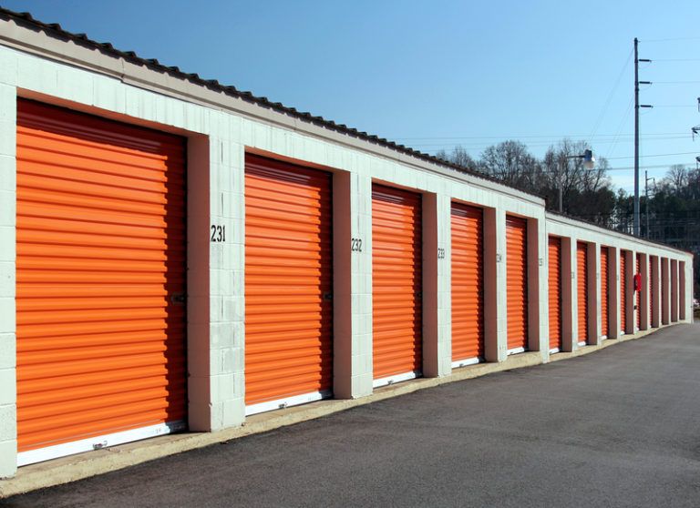 Orange garage door